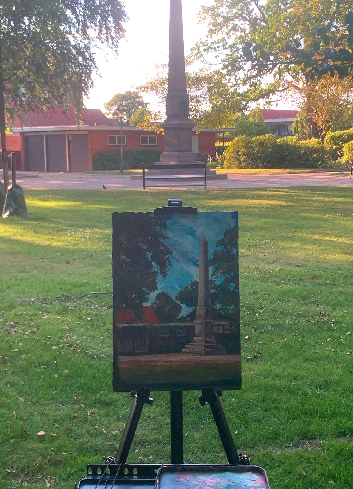 Plein air painting session in Herning
