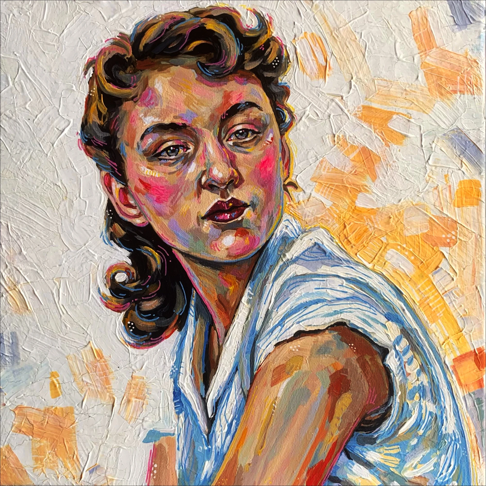 Young Grandmother portrait painting by Lars Corneliussen